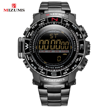 Fashion Men's Sport Watch Man Digital Watches For Men Waterproof Cool Black Steel Band Military Relogio Masculino LED Clock Male 2024 - buy cheap