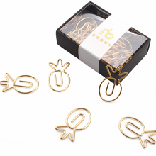 Clipe de papel de abacaxi especial-em forma de ouro pino de ouro clipes de papel decoração de ouro para escritório artigos de papelaria de ouro material de escritório clipes de ouro 2024 - compre barato