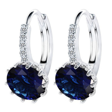2021 Luxury Ear Stud Earrings For Women 7 Colors Round With Cubic Zircon Charm Flower Stud Earrings Women Jewelry Gift 2024 - buy cheap