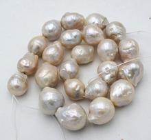Novo lindo colar de contas soltas 18 "36" 12x16mm branco barroco natural de pérola 2024 - compre barato