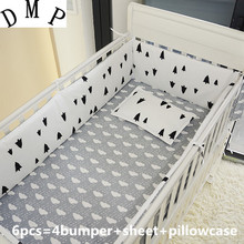 6PCS kids cot Bedding sets baby bumper cot sheet bumper juego de cuna protetor de berco (4bumper+sheet+pillow cover) 2024 - buy cheap