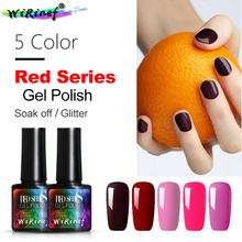 WiRinef Nude Wine Red Color Series Gel Polish Soak Off UV Nail Gel Varnish DIY French Tip Nail Gel Lacquer 2024 - buy cheap