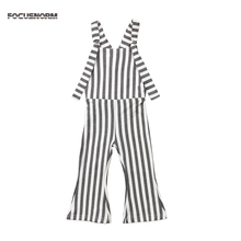 FOCUSNORM New Fashion Toddler Kids Baby Girl Stripe Brace Pants Overalls Jumper Romper Outfits 2024 - buy cheap