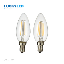 Lucky lâmpada de filamento led edison c35 e14 2w 4w ac 220v 110v, lâmpada led vela vintage para decoração de interiores 2024 - compre barato