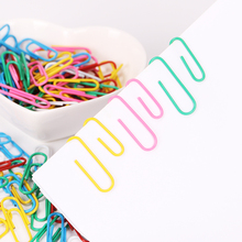 80PCS 28mm Colorful Rainbow Paper Clips Metal Plastic New Ticket Holder Stationery Memo Bookmark Paper Clip 2024 - buy cheap