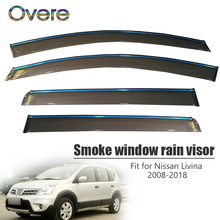 OVERE Новый 1 комплект Дымовое окно дождевой козырек для Nissan Livina L10 L11 2008-2018 Стайлинг ABS Vent солнечные дефлекторы защитные аксессуары 2024 - купить недорого