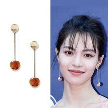Simple Metal Disc Minimalist Geometry Line Thread Clip Earrings Women Round Glass Resin Bead Clip on Earrings No Pierced Hole 2024 - buy cheap