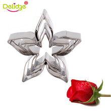 Delidge 4pcs/set Roses Calyx Flower Cake Decorating Molds Stainless Steel Biscuit Fondant Cookie Cutter Wedding Baking Tools 2024 - buy cheap