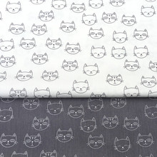 Newest 50*160cm Cat Printed Cotton Fabric For Baby Crib Bedding Sheet Sewing Cloth For Cushions Blanket Girl's Dress Cloth D30 2024 - buy cheap