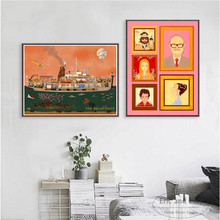 Wes Anderson-Cuadro de personajes de la película en lienzo, pintura artística, carteles e impresiones para la pared de la sala de estar, decoración del hogar, sin marco Quadro 2024 - compra barato