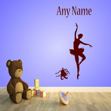 Pegatina de vinilo de bailarina personalizada para pared, calcomanía artística de regalo con cualquier nombre para dormitorio y niños, 120cm x 60cm 2024 - compra barato