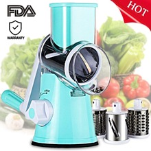 Rodada Tambor Rotativo Ralador de Queijo Vegetal Manual Slicer Mandoline Slicer Veggie Triturador De Batata Nut Chopper (Azul) 2024 - compre barato