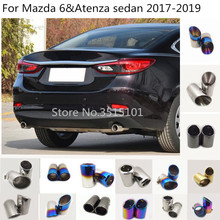 car protect Stainless steel cover muffler pipe outlet dedicate exhaust tip tail 2pcs For Mazda 6/Atenza sedan 2017 2018 2019 2024 - buy cheap