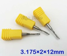 5pcs 3.175x2x12mm left handed down cutting cutter spiral single flute CNC router bits acrylic pcb Pvc Aluminun free shipping 2024 - buy cheap