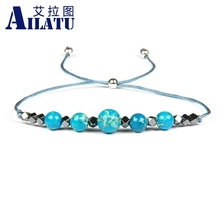 Ailatu Simple Men Bracelet 8mm Natural Sea Sediment Imperial Stone & Tiger Eye Beads Braiding Jewelry Nice Gift 2024 - buy cheap