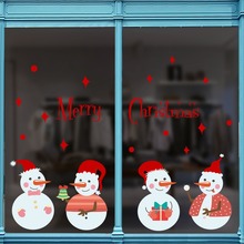 % Счастливого Рождества, снеговик, наклейки на стену, украшение для дома, аксессуары, стекло для окна магазина, ПВХ, Настенная роспись, искусство «сделай сам», рождественские подарки, Декор 2024 - купить недорого