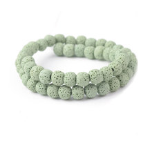 6-16mm Natural Round Light Green Lava Rock Stone Beads For Jewelry Making Beads Bracelets 15'' Needlework DIY Beads Trinket 2024 - buy cheap