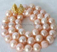 8-9MM Natural Pink Akoya Cultured Pearl necklace 14KGP GP magnet Clasp 18" AA+ 2024 - buy cheap