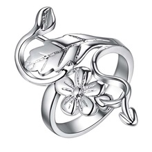 flower shape plant Silver Ring Fine Fashion Women&Men Gift Silver Jewelry for Women, /GTNIETUO HPPVDAZW 2024 - buy cheap