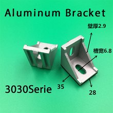 50pcs 3030 Brackets Corner fitting angle aluminum 35x35 L connectors bracket fastener for 3030 Industrial Aluminum Profile 2024 - buy cheap