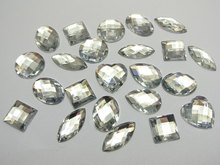 BSTAYLYEXI-diamantes de imitación acrílicos, 100 piezas, tamaño mixto, Color claro, Parte posterior plana, forma variada, sin agujero, accesorios de joyería para prendas de vestir 2024 - compra barato