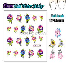 Nail Sticker 22Sheets/Lot 11 Designs Colorful Flower Water Nail Sticker Nail Art Water Transfer Decals Decoration BLE1742-1752 2024 - buy cheap