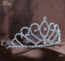 Tiaras de cristal de princesa hechas a mano para niña, diadema con coronas, accesorios para fiesta de boda, joyería para el cabello 2024 - compra barato