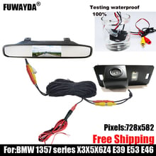 free shipping!!! CCD Car Rear View Camera for BMW 1357 series X3 X5 X6 Z4 E39 E53 E46 with 4.3 Inch Rear view Mirror Monitor 2024 - buy cheap