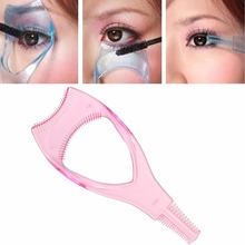 3 In 1 Makeup Eyelash Stencil Eyelashes Comb Mascara Applicator Lashes Extension Guide Card Random Color 2024 - buy cheap
