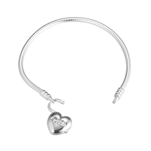 You Are Loved Heart Padlock Bracelets 100% 925 Sterling Silver Jewelry Free Shipping 2024 - buy cheap