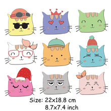 Conjunto de adesivos de gato, adesivos laváveis com transferência de calor de vinil, para roupas, apliques em camisetas, transferências térmicas 2024 - compre barato