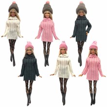 NK один комплект модный розовый свитер униформа крутая зимняя одежда комплект платья для куклы Барби девочки подарок кукла аксессуары для кукол 2024 - купить недорого