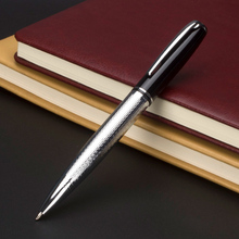 High-end fashion Metal Ballpoint pen ball pen 0.7 mm Black and silver student supplies business pen gift pen 2024 - buy cheap