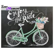 Ever Moment Diamond Painting Bike Cross Stitch 5D DIY Full Square Home Decorations Rhinestones Diamond Embroidery ASF1321 2024 - buy cheap