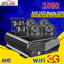 Kit de cámara HD AHD para coche, 6 uds., 2.0MP, 8 canales, 1080, 3G, GPS, Wifi, disco duro, Dvr móvil, vídeo en línea remoto, IOS/Android /PC, reproductor Mdvr 2024 - compra barato
