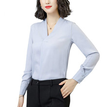 2019 New Arrival Women Tops Elegant OL Office Shirts Female Casual Autumn Women Blouses V-neck Long Sleeve Chiffon Blusas Mujer 2024 - buy cheap