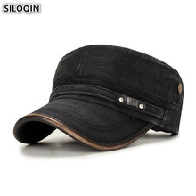 SILOQIN Adjustable Size Men's Summer Hat Fashion Retro Flat Caps Washed Cotton Military Hats For Men Brands Bone Snapback Cap 2024 - buy cheap