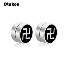 Otakoo 1 пара, 8 мм, магнитные серьги-гвоздики для ушей, простые в использовании, буддийские серьги-гвоздики для женщин и мужчин, клипсовые серьги, подарок 2024 - купить недорого
