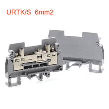 1 pces urtk/s urtk6s blocos terminais de teste atual din trilho conector parafuso tipo fio blocos terminais elétricos urtks UK-6S 57a 2024 - compre barato