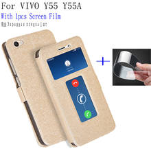 2pcs Smart view window case For BBK VIVO Y55 Y55A Phone case Back Cover flip PU leather shell For VIVO Y 55 Y55 A cover cases 2024 - buy cheap