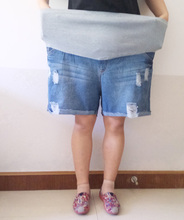 Летние джинсовые шорты для беременных женщин 2018 Одежда для беременных хлопковая одежда короткие свободные джинсы для живота Gravida 2024 - купить недорого