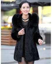 S - 4XL Women Winter Hooded Fake Fur Coats Plus Size Vintage Artificial Black  Big Size Faux Fox Fur Coat With Hood 2024 - buy cheap