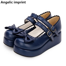 Angelic imprint woman mori girl lolita cosplay shoes lady mid heels pumps women princess dress party shoes Pearlescent PU 5cm 2024 - buy cheap