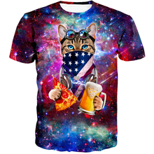 PLstar Cosmos 2019 New summer vibes Men t-shirt Galaxy USA Rave Cat Pizza/beer 3D Printed Unisex streetwear Casual t shirt 2024 - buy cheap