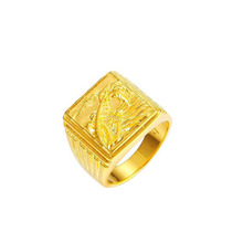 Mxgxfam anéis pessoais para homens 24 k cor ouro puro joias estilosas 8/9/10/11/12 (eua) 2024 - compre barato