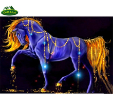YUMEART Diamond Embroidery Purple Horse and Gold Colro Hair DIY Diamond Painting Cross Stitch Rhinestones Home & Living Decal 2024 - buy cheap