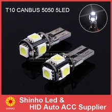 Free Shipping Error Free Bulbs 10pcs/Lot Canbus T10 5smd 5050 LED car Light Canbus W5W 194 5050 5SMD car styling parking light 2024 - buy cheap