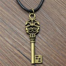 1 Piece 2019 Fashion Antique Bronze Plated 48x14mm Retro Key Pendant Necklace Leather Chain Necklace 2024 - buy cheap