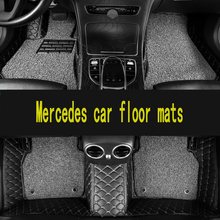 Tapetes automotivos com logo personalizado para mercedes benz, todos os modelos a160 180 b200 c200 c300 e class gla s500 glk, acessórios para carros 2024 - compre barato