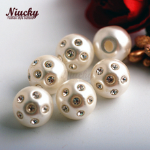 Niucky-Botones de perlas de diamantes de imitación de alta calidad para coser vestido de novia, suministros de material decorativo artesanal, 12mm, P0301d-029 2024 - compra barato
